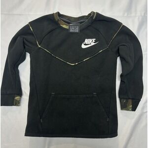 Nike Tech Fleece crew neck camo‎ black sweatshirt youth size S 4-5